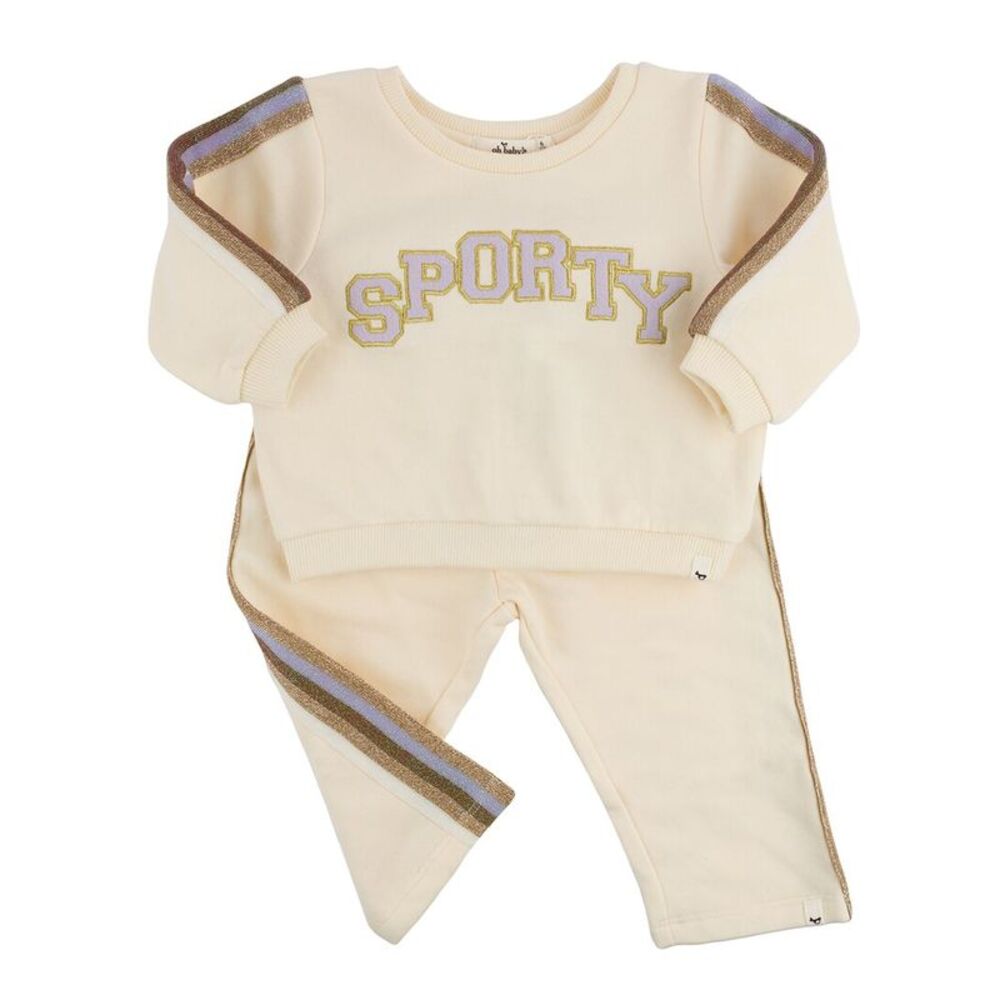 Oh Baby! Girls  "Sporty" Striped Sleeve 2Pc Set